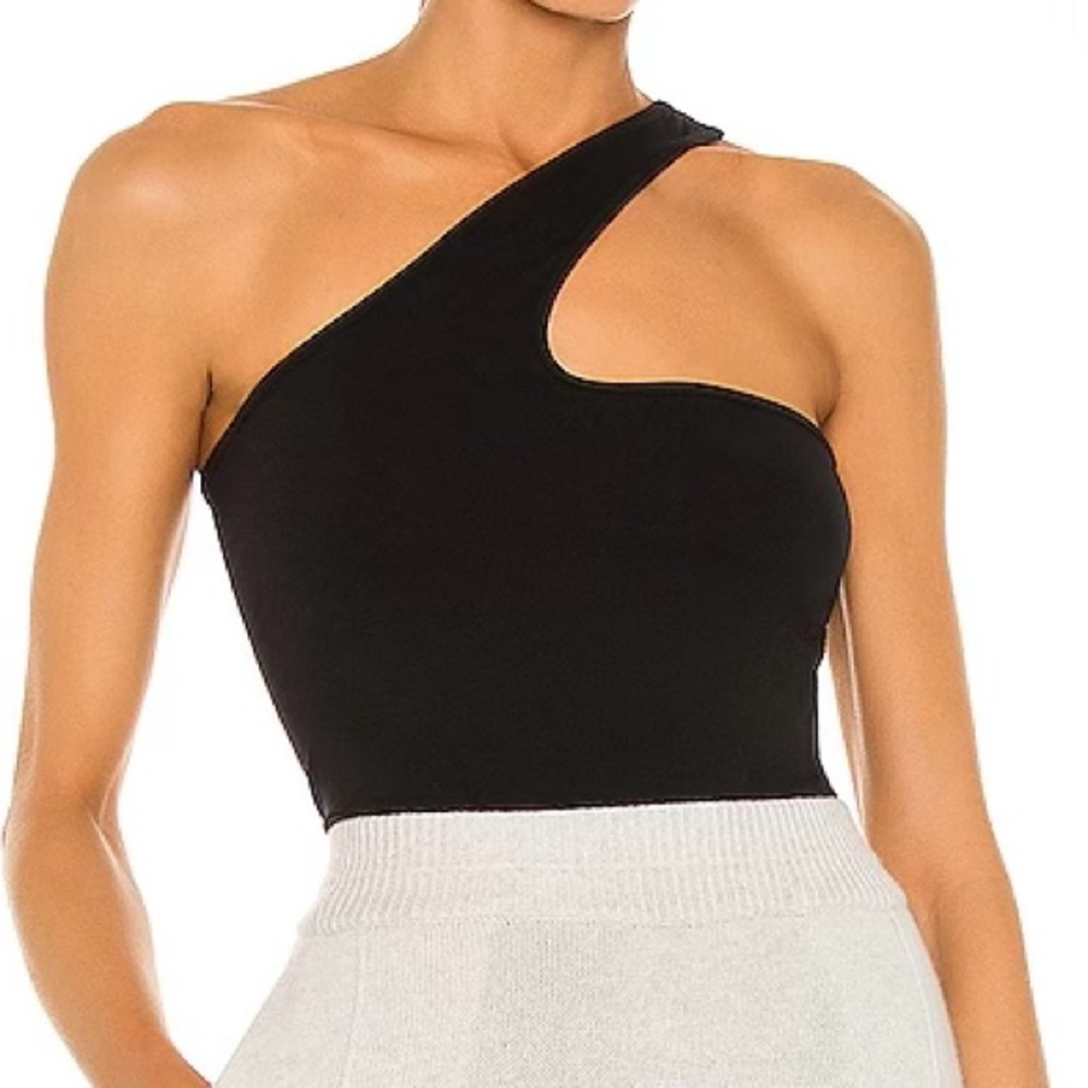 Helmut Lang NWT Black One Shoulder Core Seamless Cutout Tank Top